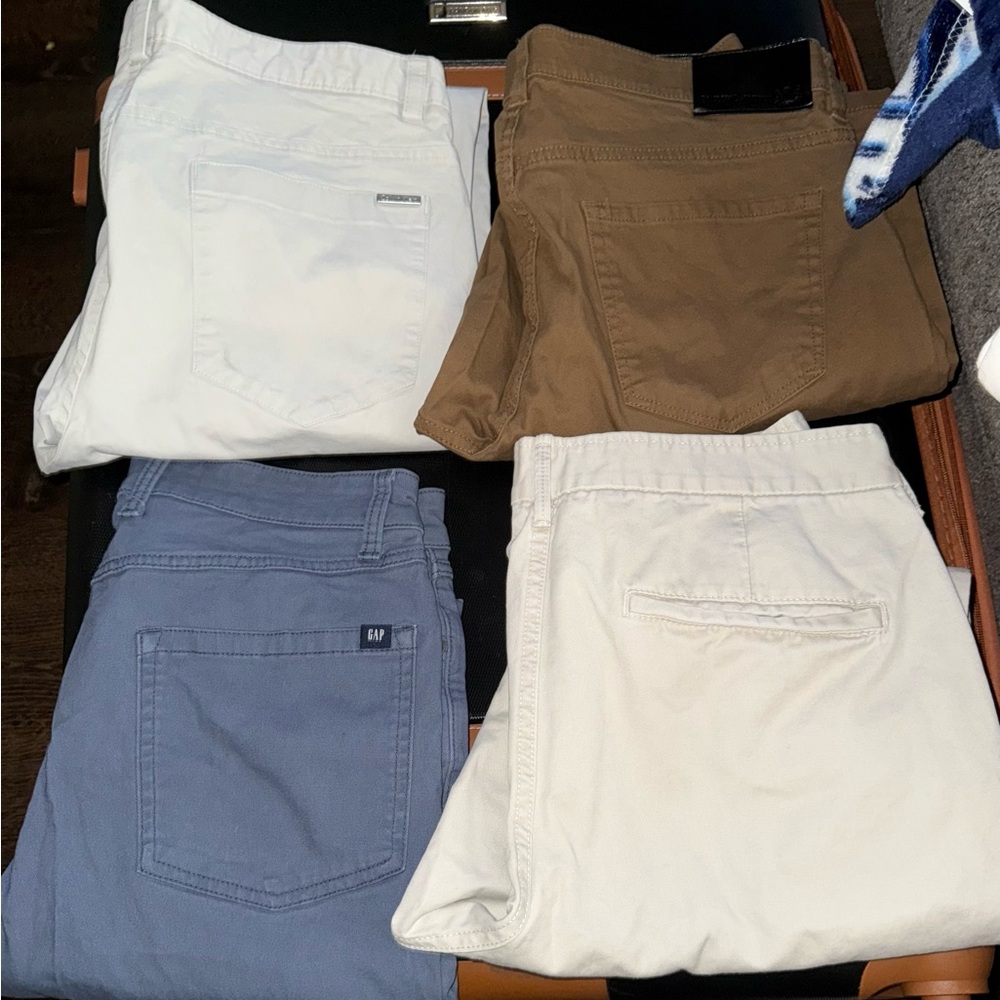 English Laundry Blue and White Chinos for Casual Elegance